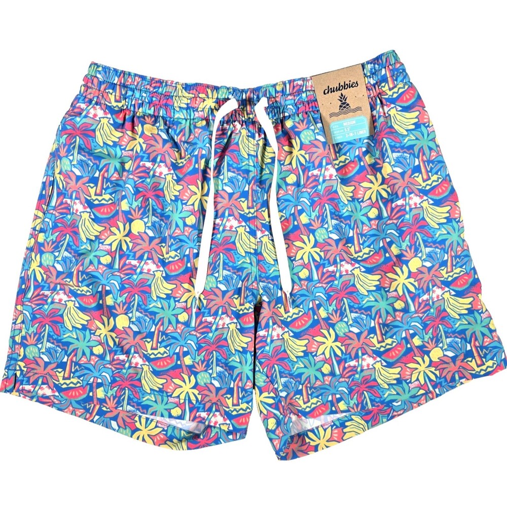 Chubbies Swim Trunks Men's Medium the Tropical Bunches Blue 5.5" Inseam New